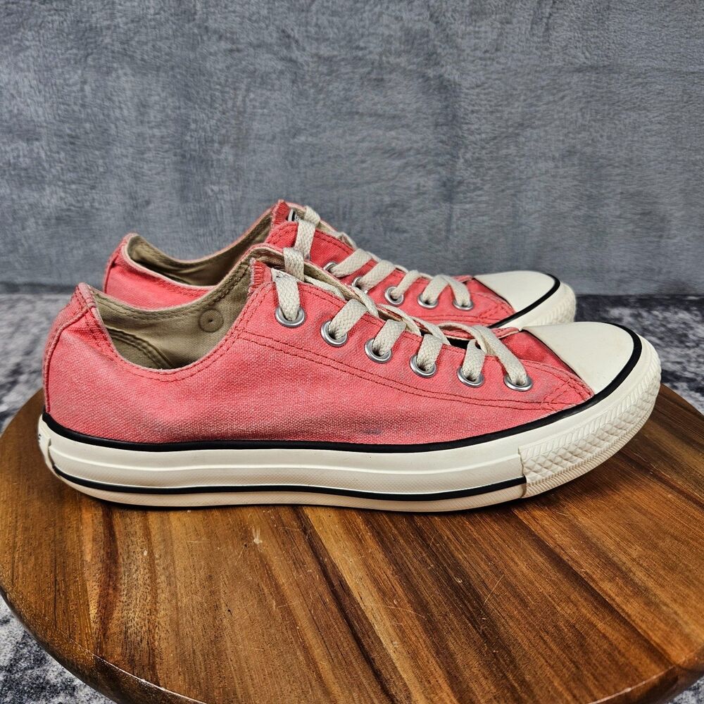 Converse Chuck Taylor All Star Low Womens 7 Faded Red Athletic Shoes Sneakers